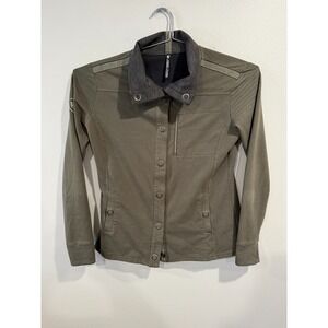 Kuhl Krush Jacket Womens Large Olive Green Performance Stretch Snap Front Hiking